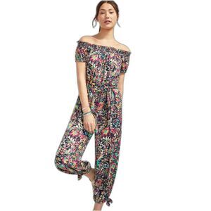 Maeve by Anthropologie Off the Shoulder Smocked Jumpsuit